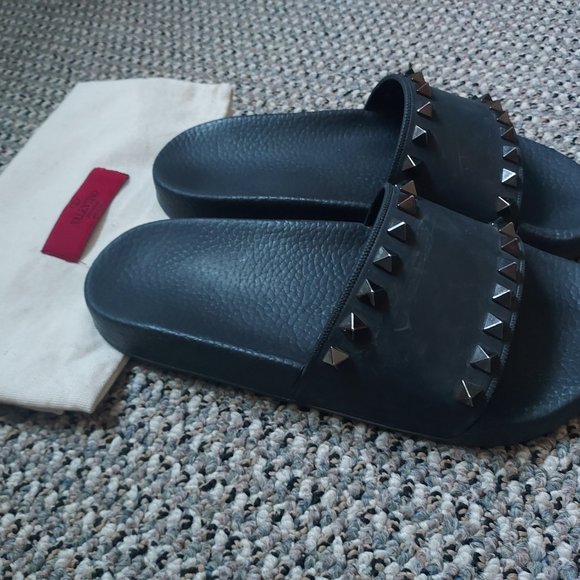 VALENTINO ROCKSTUD RUBBER SLIDER SANDAL EU 36 US 6 - Picture 12 of 12